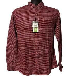 NWT‎ Echo Shirts Red Slim Fit Casual Button Down Shirt Classic Collar Men's S